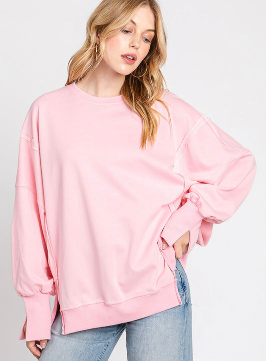 Pink Slit Pullover