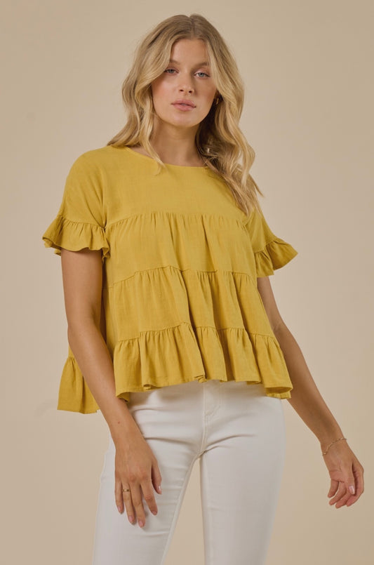 Linen Babydoll Top